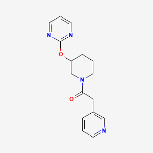 2-(Pyridin-3-yl)-1-(3-(pyrimidin-2-yloxy)piperidin-1-yl)ethanone - 2034272-75-6