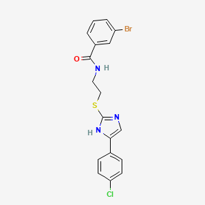 3-bromo-N-(2-((5-(4-chlorophenyl)-1H-imidazol-2-yl)thio)ethyl)benzamide - 897456-99-4