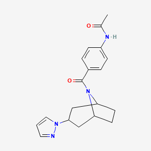 N-(4-((1R,5S)-3-(1H-pyrazol-1-yl)-8-azabicyclo[3.2.1]octane-8-carbonyl)phenyl)acetamide - 2320208-75-9