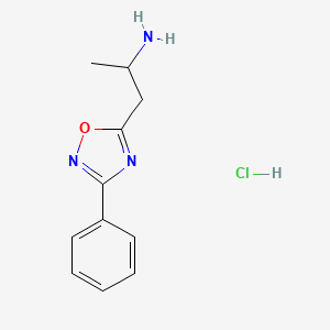 1-(3-Phenyl-1,2,4-oxadiazol-5-yl)propan-2-amine;hydrochloride - 2031670-78-5