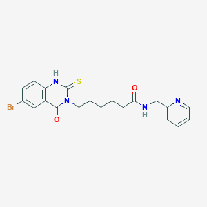 6-(6-bromo-4-oxo-2-sulfanylidene-1H-quinazolin-3-yl)-N-(pyridin-2-ylmethyl)hexanamide - 422288-33-3