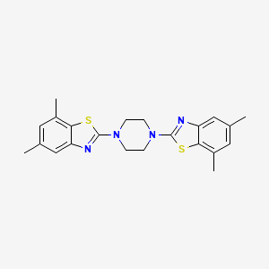 2-[4-(5,7-Dimethyl-1,3-benzothiazol-2-yl)piperazin-1-yl]-5,7-dimethyl-1,3-benzothiazole - 863001-35-8