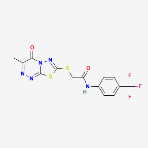 2-({3-methyl-4-oxo-4H-[1,3,4]thiadiazolo[2,3-c][1,2,4]triazin-7-yl}sulfanyl)-N-[4-(trifluoromethyl)phenyl]acetamide - 869074-04-4