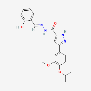 (E)-N'-(2-hydroxybenzylidene)-3-(4-isopropoxy-3-methoxyphenyl)-1H-pyrazole-5-carbohydrazide - 1285572-00-0