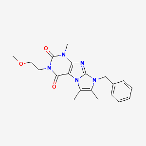 8-benzyl-3-(2-methoxyethyl)-1,6,7-trimethyl-1H-imidazo[2,1-f]purine-2,4(3H,8H)-dione - 900272-57-3