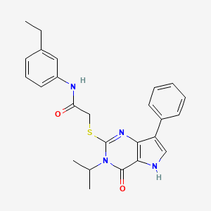 N-(3-ethylphenyl)-2-((3-isopropyl-4-oxo-7-phenyl-4,5-dihydro-3H-pyrrolo[3,2-d]pyrimidin-2-yl)thio)acetamide - 2034480-75-4