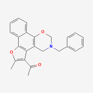 1-(9-benzyl-4-methyl-3,11-dioxa-9-azatetracyclo[11.4.0.02,6.07,12]heptadeca-1(17),2(6),4,7(12),13,15-hexaen-5-yl)ethanone - 438486-77-2