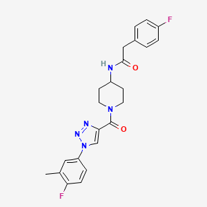 N-(1-(1-(4-fluoro-3-methylphenyl)-1H-1,2,3-triazole-4-carbonyl)piperidin-4-yl)-2-(4-fluorophenyl)acetamide - 1251592-49-0