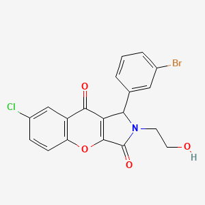 1-(3-Bromophenyl)-7-chloro-2-(2-hydroxyethyl)-1,2-dihydrochromeno[2,3-c]pyrrole-3,9-dione - 874463-06-6