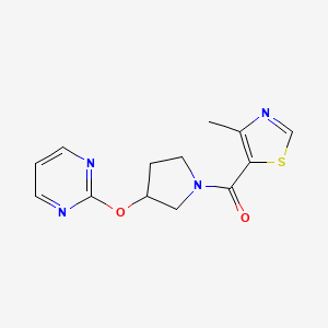 (4-Methylthiazol-5-yl)(3-(pyrimidin-2-yloxy)pyrrolidin-1-yl)methanone - 2034433-99-1