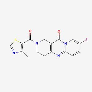 13-fluoro-5-(4-methyl-1,3-thiazole-5-carbonyl)-1,5,9-triazatricyclo[8.4.0.03,8]tetradeca-3(8),9,11,13-tetraen-2-one - 2034507-72-5
