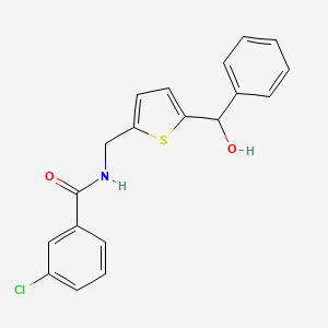 3-chloro-N-((5-(hydroxy(phenyl)methyl)thiophen-2-yl)methyl)benzamide - 1797277-95-2
