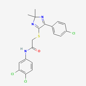 2-((5-(4-chlorophenyl)-2,2-dimethyl-2H-imidazol-4-yl)thio)-N-(3,4-dichlorophenyl)acetamide - 899905-78-3