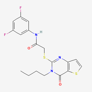 2-({3-butyl-4-oxo-3H,4H-thieno[3,2-d]pyrimidin-2-yl}sulfanyl)-N-(3,5-difluorophenyl)acetamide - 1252853-03-4