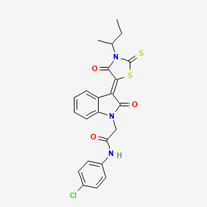 2-[(3Z)-3-(3-Sec-butyl-4-oxo-2-thioxo-1,3-thiazolidin-5-ylidene)-2-oxo-2,3-dihydro-1H-indol-1-YL]-N-(4-chlorophenyl)acetamide - 618075-41-5