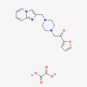 1-(Furan-2-yl)-2-(4-(imidazo[1,2-a]pyridin-2-ylmethyl)piperazin-1-yl)ethanone oxalate - 1351634-42-8