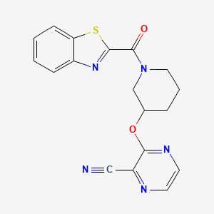 3-((1-(Benzo[d]thiazole-2-carbonyl)piperidin-3-yl)oxy)pyrazine-2-carbonitrile - 2034229-70-2