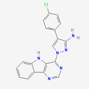 4-(4-chlorophenyl)-1-(5H-pyrimido[5,4-b]indol-4-yl)-1H-pyrazol-3-amine - 318469-18-0