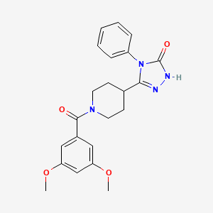 5-[1-(3,5-dimethoxybenzoyl)piperidin-4-yl]-4-phenyl-2,4-dihydro-3H-1,2,4-triazol-3-one - 1775390-69-6