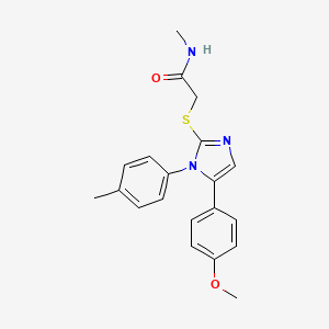 2-((5-(4-methoxyphenyl)-1-(p-tolyl)-1H-imidazol-2-yl)thio)-N-methylacetamide - 1207042-36-1