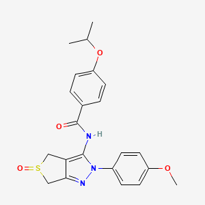 4-isopropoxy-N-(2-(4-methoxyphenyl)-5-oxido-4,6-dihydro-2H-thieno[3,4-c]pyrazol-3-yl)benzamide - 958709-77-8