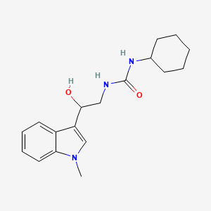 1-cyclohexyl-3-(2-hydroxy-2-(1-methyl-1H-indol-3-yl)ethyl)urea - 1448036-80-3