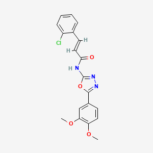 (E)-3-(2-chlorophenyl)-N-(5-(3,4-dimethoxyphenyl)-1,3,4-oxadiazol-2-yl)acrylamide - 899963-42-9