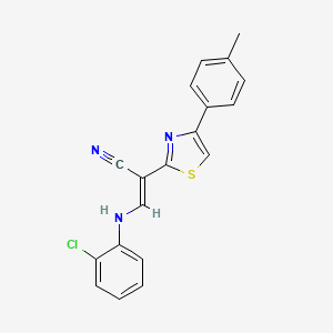 (E)-3-((2-chlorophenyl)amino)-2-(4-(p-tolyl)thiazol-2-yl)acrylonitrile - 374101-80-1