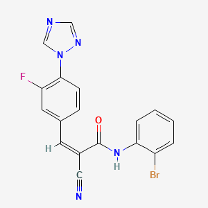 (Z)-N-(2-bromophenyl)-2-cyano-3-[3-fluoro-4-(1,2,4-triazol-1-yl)phenyl]prop-2-enamide - 1223867-07-9
