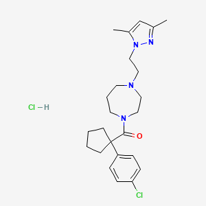 (1-(4-chlorophenyl)cyclopentyl)(4-(2-(3,5-dimethyl-1H-pyrazol-1-yl)ethyl)-1,4-diazepan-1-yl)methanone hydrochloride - 1396748-33-6