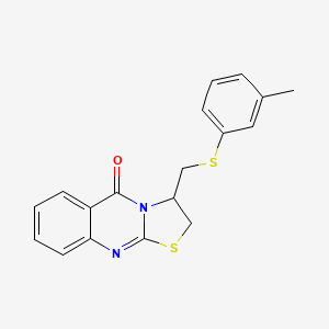 3-{[(3-methylphenyl)sulfanyl]methyl}-2,3-dihydro-5H-[1,3]thiazolo[2,3-b]quinazolin-5-one - 477860-17-6