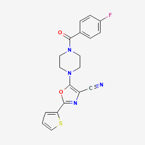 5-(4-(4-Fluorobenzoyl)piperazin-1-yl)-2-(thiophen-2-yl)oxazole-4-carbonitrile - 903858-54-8