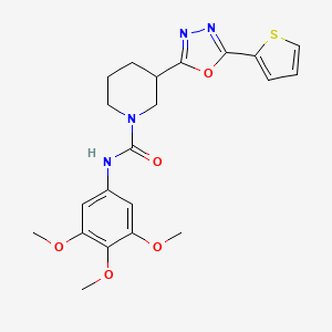 3-(5-(thiophen-2-yl)-1,3,4-oxadiazol-2-yl)-N-(3,4,5-trimethoxyphenyl)piperidine-1-carboxamide - 1105201-29-3