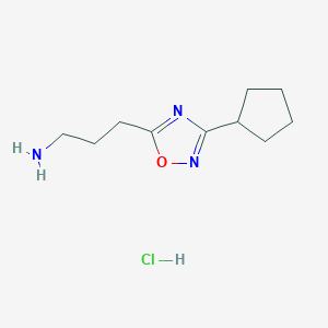 3-(3-Cyclopentyl-1,2,4-oxadiazol-5-YL)propan-1-amine hydrochloride - 1184411-16-2