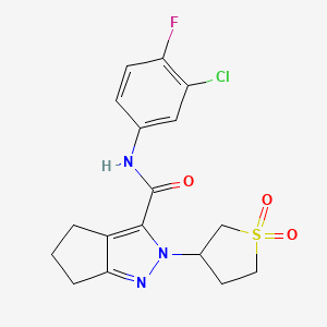 N-(3-chloro-4-fluorophenyl)-2-(1,1-dioxidotetrahydrothiophen-3-yl)-2,4,5,6-tetrahydrocyclopenta[c]pyrazole-3-carboxamide - 2320145-93-3