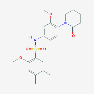 2-methoxy-N-(3-methoxy-4-(2-oxopiperidin-1-yl)phenyl)-4,5-dimethylbenzenesulfonamide - 941983-07-9