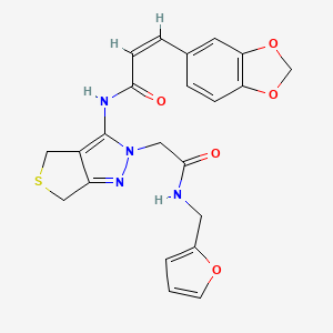 (Z)-3-(benzo[d][1,3]dioxol-5-yl)-N-(2-(2-((furan-2-ylmethyl)amino)-2-oxoethyl)-4,6-dihydro-2H-thieno[3,4-c]pyrazol-3-yl)acrylamide - 1105206-60-7