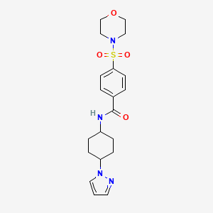 4-(morpholine-4-sulfonyl)-N-[4-(1H-pyrazol-1-yl)cyclohexyl]benzamide - 2097931-31-0