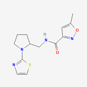 5-methyl-N-((1-(thiazol-2-yl)pyrrolidin-2-yl)methyl)isoxazole-3-carboxamide - 1795477-37-0