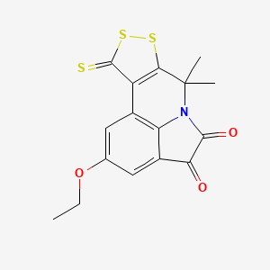 2-Ethoxy-7,7-dimethyl-10-thioxo-7,10-dihydro[1,2]dithiolo[3,4-c]pyrrolo[3,2,1-ij]quinoline-4,5-dione - 497231-43-3