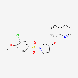 8-((1-((3-Chloro-4-methoxyphenyl)sulfonyl)pyrrolidin-3-yl)oxy)quinoline - 1904210-25-8