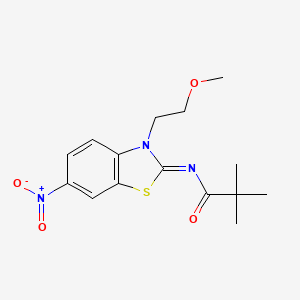 (Z)-N-(3-(2-methoxyethyl)-6-nitrobenzo[d]thiazol-2(3H)-ylidene)pivalamide - 1164539-66-5