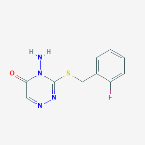 4-amino-3-((2-fluorobenzyl)thio)-1,2,4-triazin-5(4H)-one - 773151-40-9