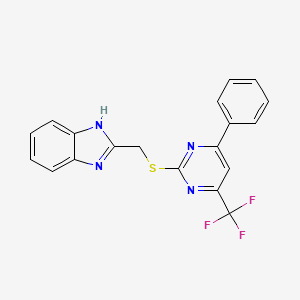 2-[[4-phenyl-6-(trifluoromethyl)pyrimidin-2-yl]sulfanylmethyl]-1H-benzimidazole - 710288-66-7