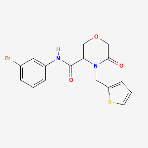 N-(3-bromophenyl)-5-oxo-4-(thiophen-2-ylmethyl)morpholine-3-carboxamide - 1421441-43-1