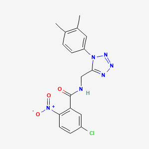 5-chloro-N-((1-(3,4-dimethylphenyl)-1H-tetrazol-5-yl)methyl)-2-nitrobenzamide - 897622-37-6