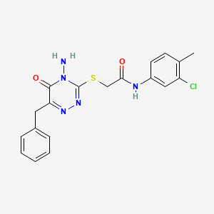 2-[(4-amino-6-benzyl-5-oxo-4,5-dihydro-1,2,4-triazin-3-yl)sulfanyl]-N-(3-chloro-4-methylphenyl)acetamide - 886964-20-1