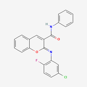 (2Z)-2-[(5-chloro-2-fluorophenyl)imino]-N-phenyl-2H-chromene-3-carboxamide - 1327176-75-9