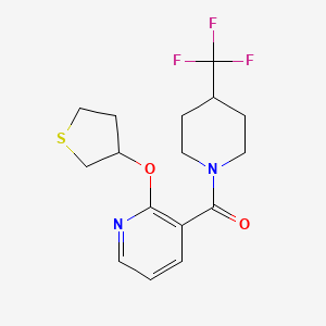 (2-((Tetrahydrothiophen-3-yl)oxy)pyridin-3-yl)(4-(trifluoromethyl)piperidin-1-yl)methanone - 1903876-68-5