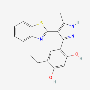 4-(4-Benzothiazol-2-yl-5-methyl-1H-pyrazol-3-yl)-6-ethyl-benzene-1,3-diol - 300826-23-7
